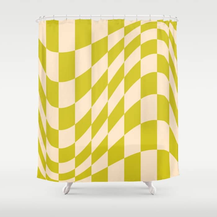 Modern Twenties Green Pattern Shower Curtain