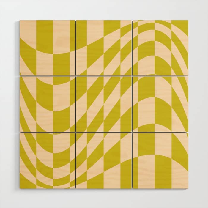 Modern Twenties Green Pattern Wood Wall Art