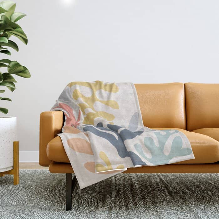 Matisse Cutouts Homage - Abstract Painting Throw Blanket