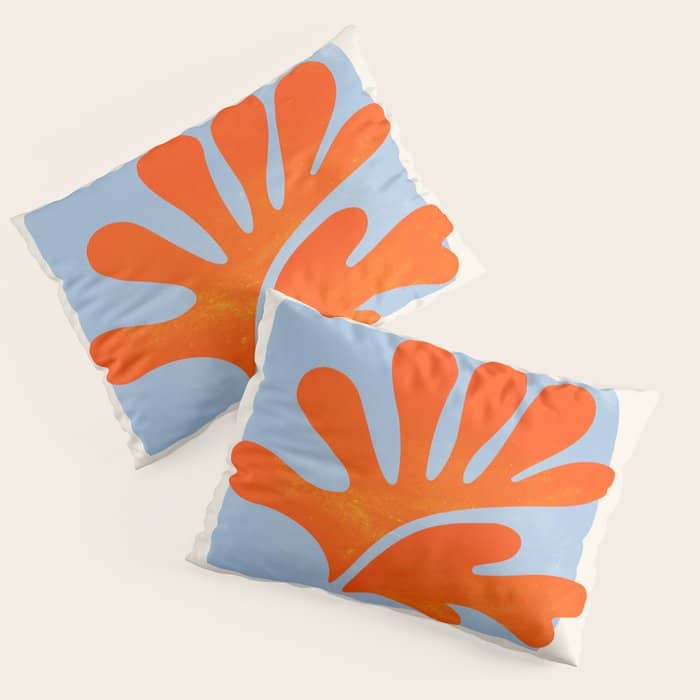 Red Coral Leaf: Matisse Paper Cutouts Ii Pillow Sham