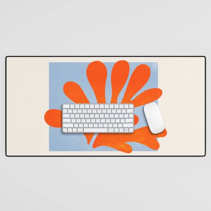 Red Coral Leaf: Matisse Paper Cutouts Ii Desk Mat