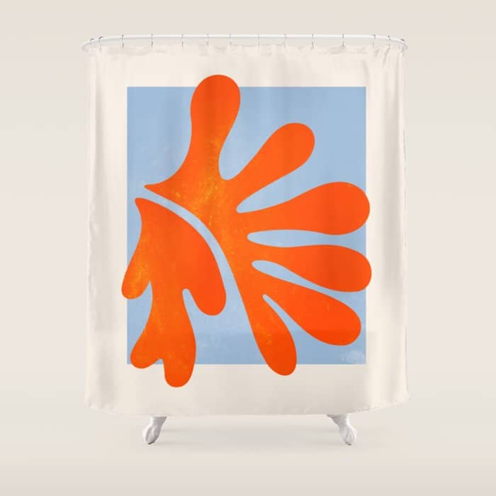 Red Coral Leaf: Matisse Paper Cutouts Ii Shower Curtain