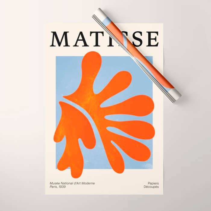 Red Coral Leaf: Matisse Paper Cutouts Ii Wrapping Paper