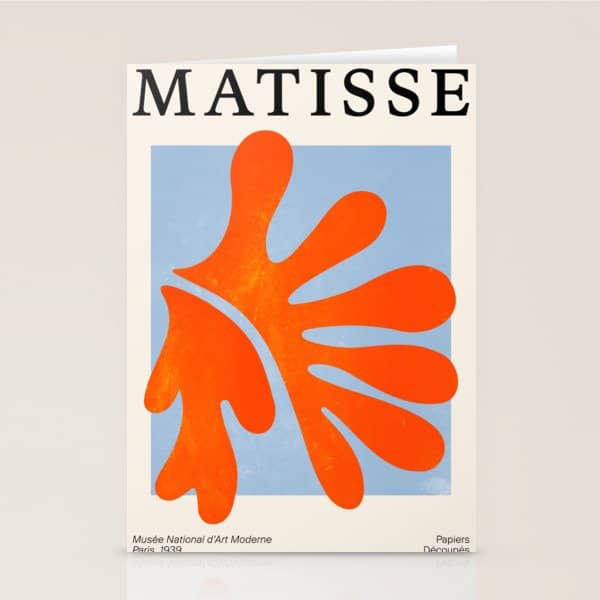 Red Coral Leaf: Matisse Paper Cutouts Ii Stationery Card