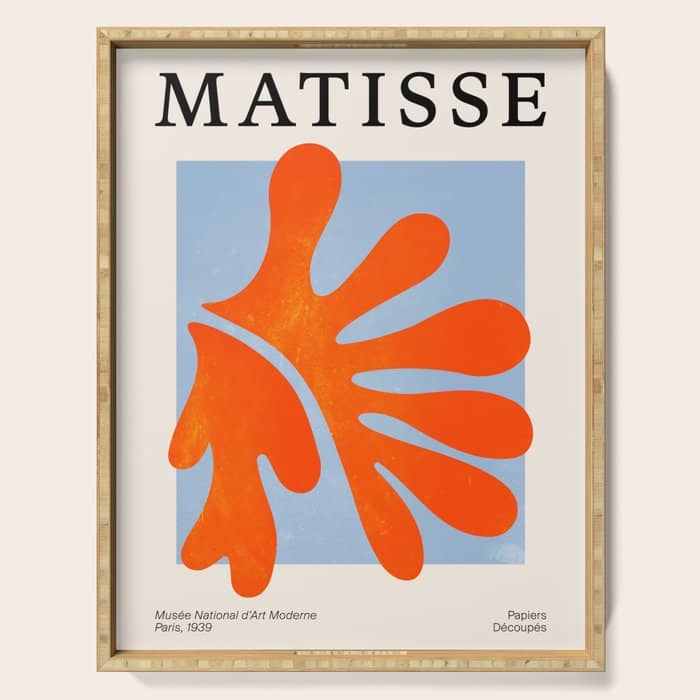 Red Coral Leaf: Matisse Paper Cutouts Ii Serving Tray