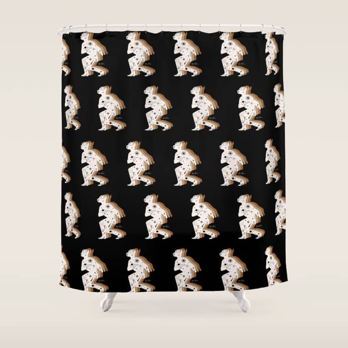Space Cowboy - Black, White & Camel Shower Curtain