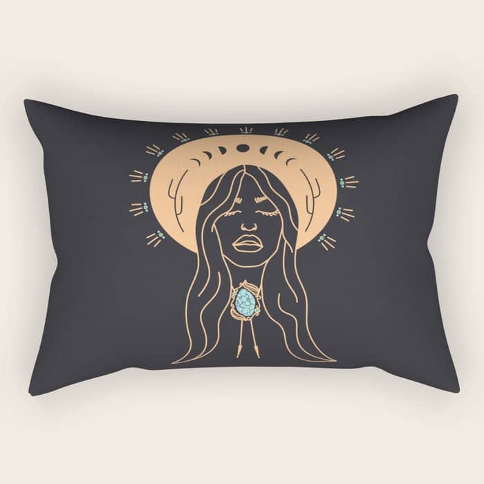 Desert Angel In Peach & Grey Rectangular Pillow