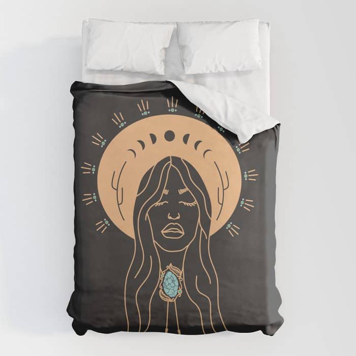 Desert Angel In Peach & Grey Duvet Cover