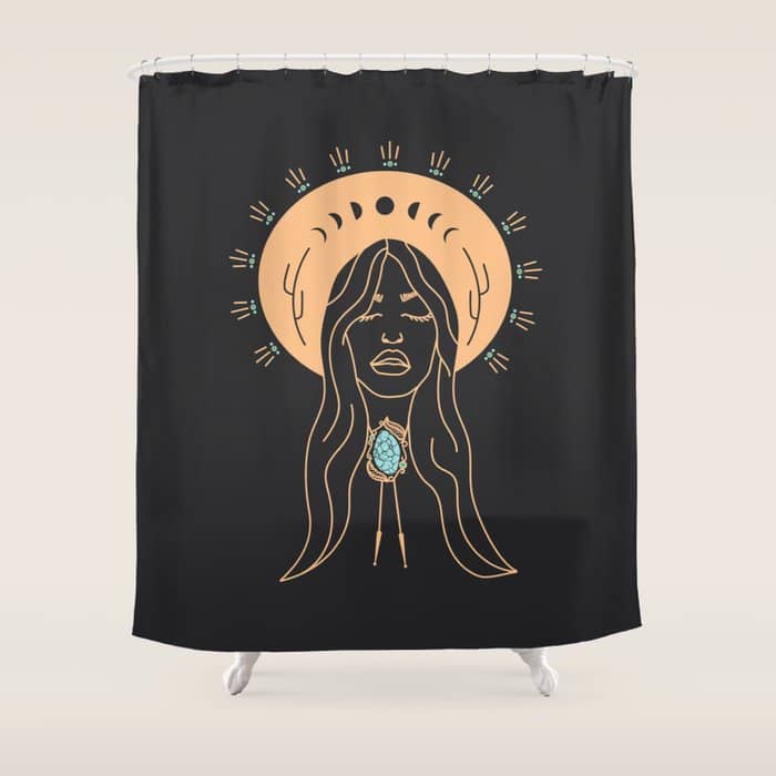 Desert Angel In Peach & Grey Shower Curtain