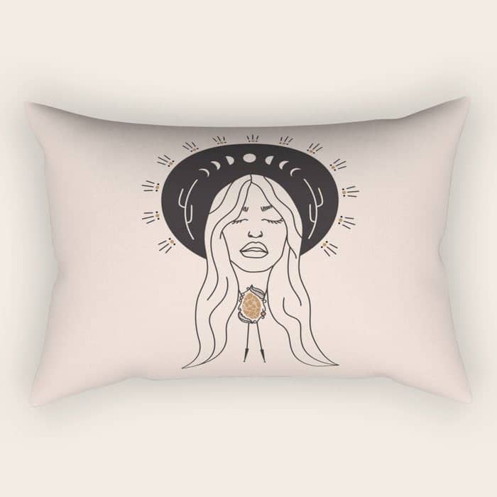 Desert Angel In Black & Cream Rectangular Pillow