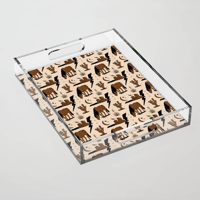 Electric Oasis - Black, Brown & Tan Acrylic Tray