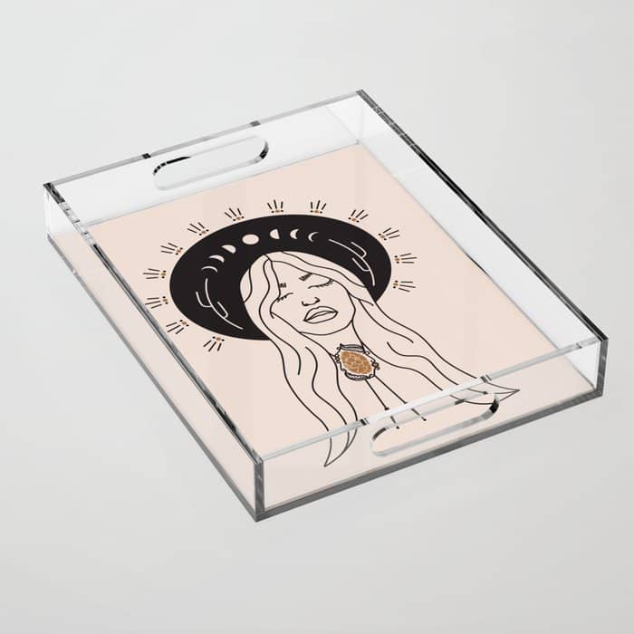 Desert Angel In Black & Cream Acrylic Tray