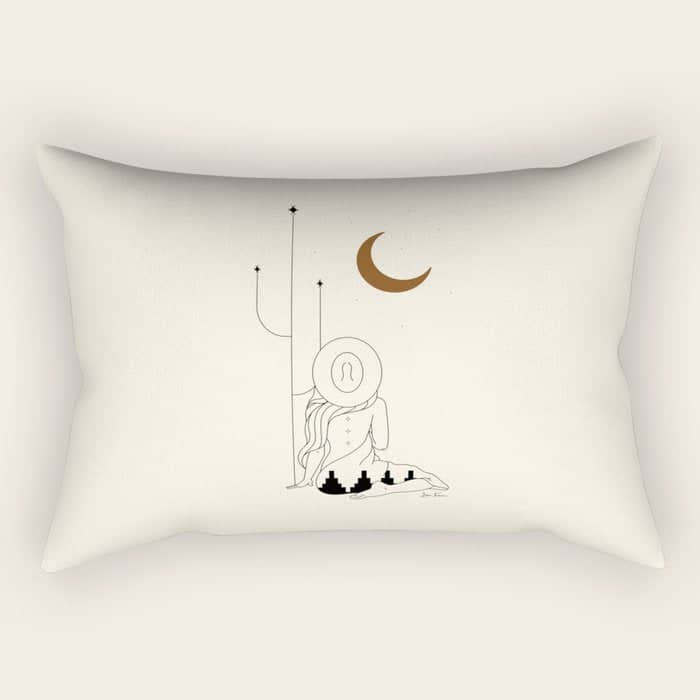 Talking To The Moon - Rustic Rectangular Pillow