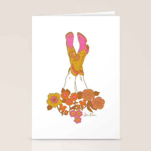 Love Stoned Cowboy Boots Stationery Card