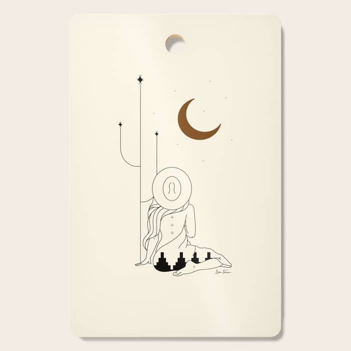 Talking To The Moon - Rustic Cutting Board