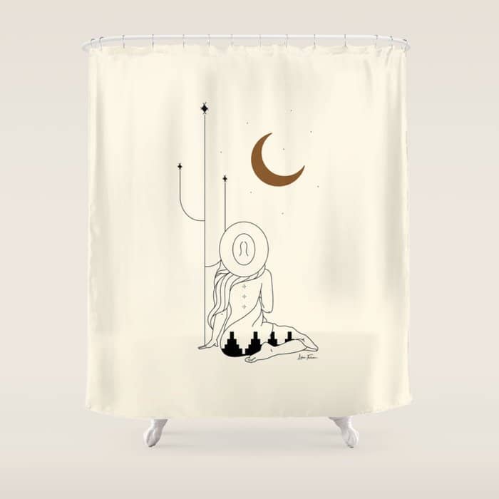 Talking To The Moon - Rustic Shower Curtain