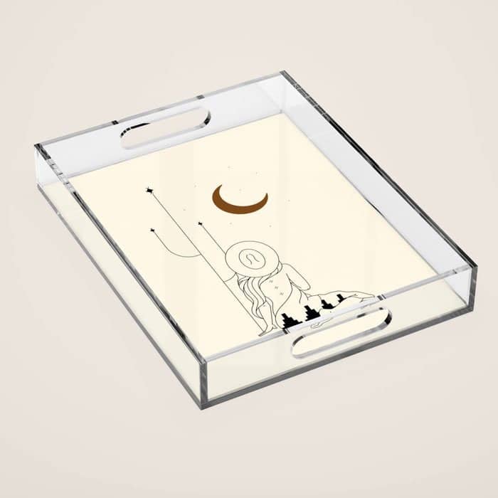 Talking To The Moon - Rustic Acrylic Tray