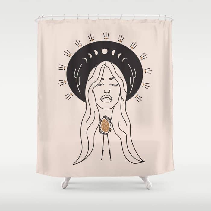 Desert Angel In Black & Cream Shower Curtain