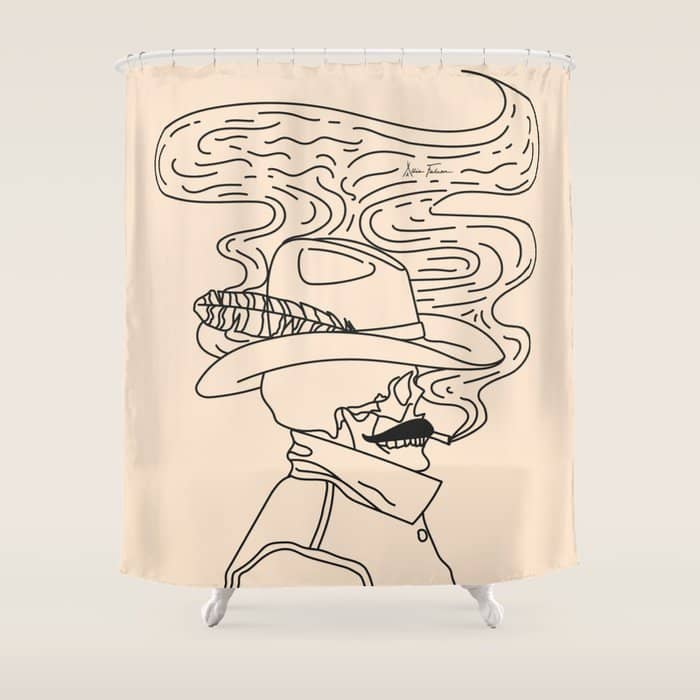 Love Or Die Tryin - Cowhand Black & Cream Shower Curtain