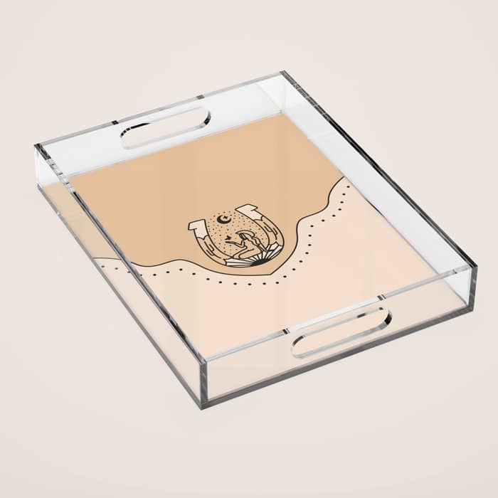 Good Fortune Gal - Neutral & Black Acrylic Tray
