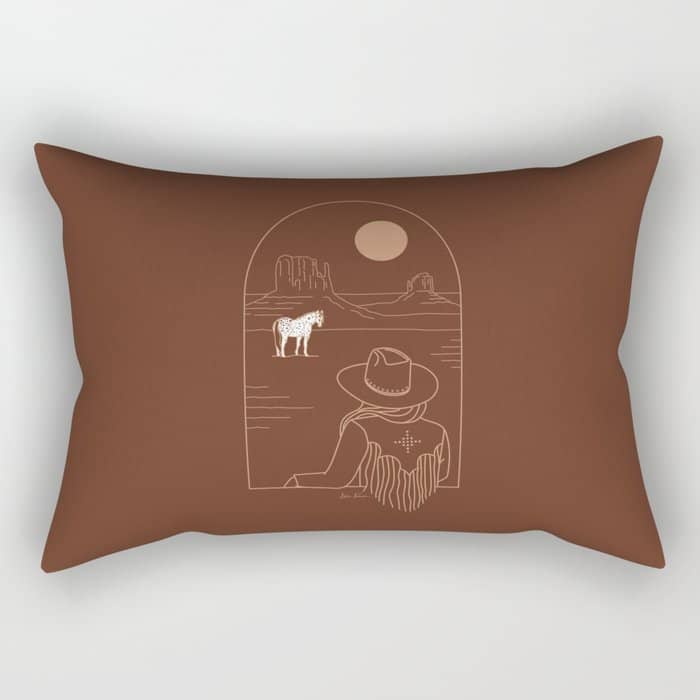 Lost Pony In Burnt Clay Rectangular Pillow