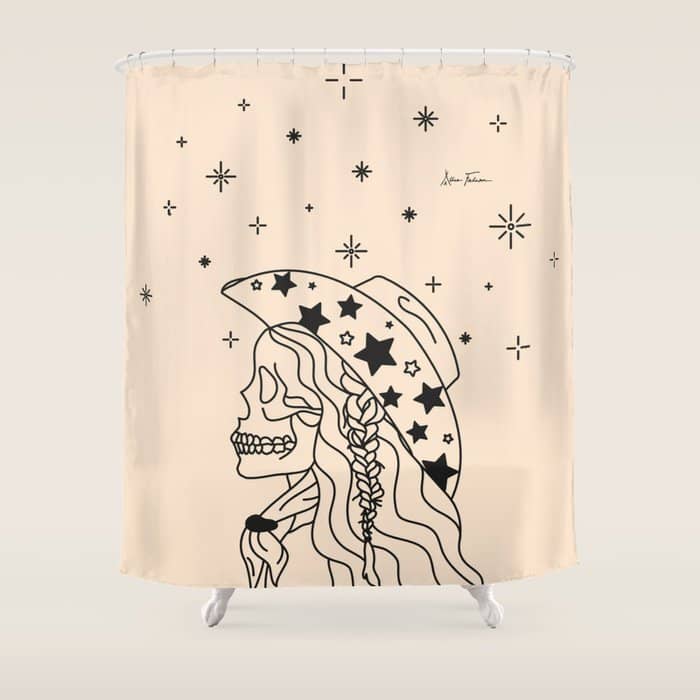 Love Or Die Tryin - Rhinestone Cowgirl Black & Cream Shower Curtain
