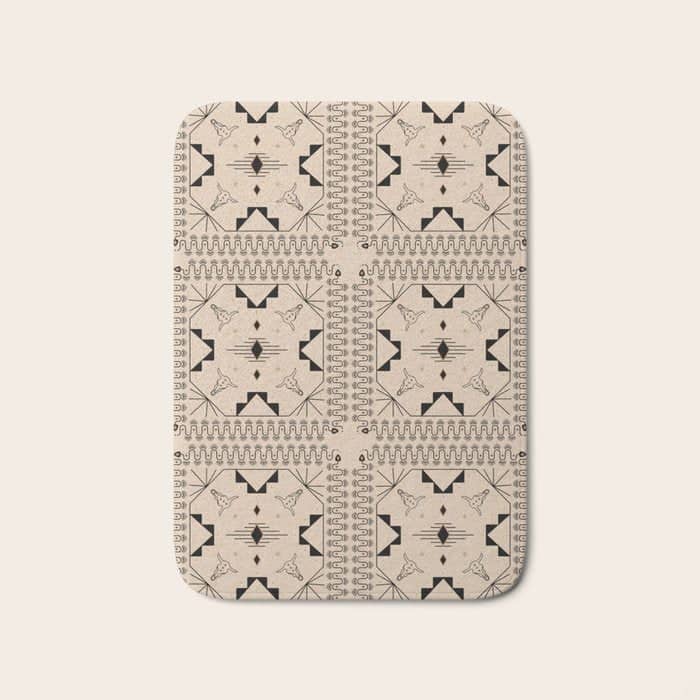 Lost Desert Tile - Black & Camel Bath Mat
