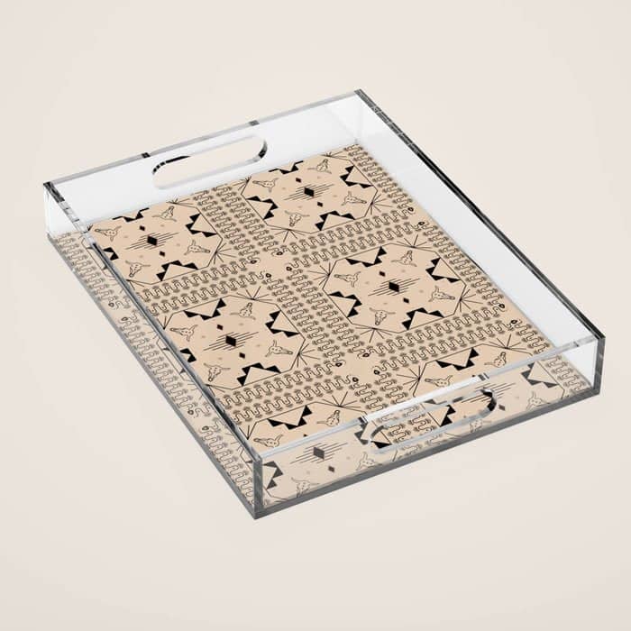 Lost Desert Tile - Black & Camel Acrylic Tray