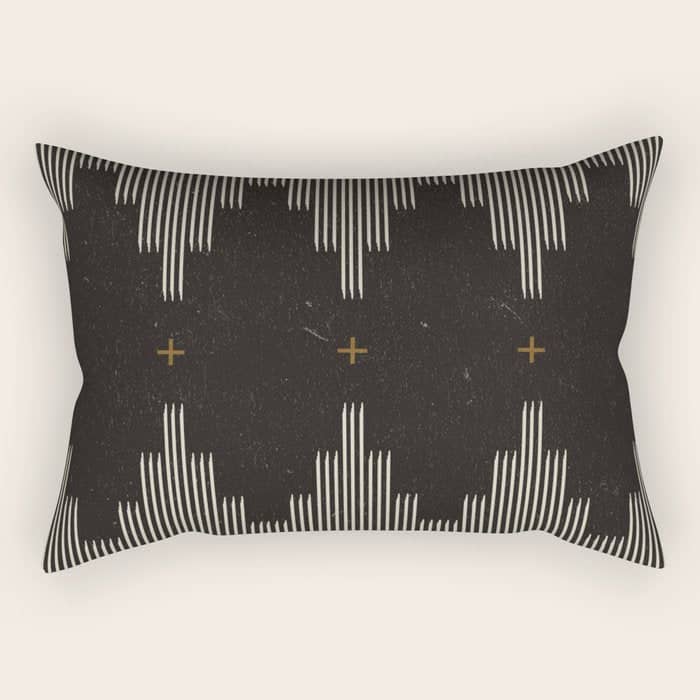 Southwestern Minimalist Black & White Rectangular Pillow