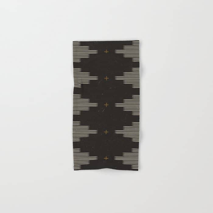 Southwestern Minimalist Black & White Bath Towel