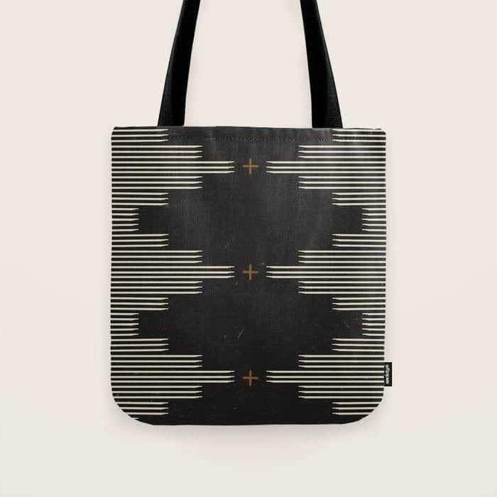 Southwestern Minimalist Black & White Tote Bag