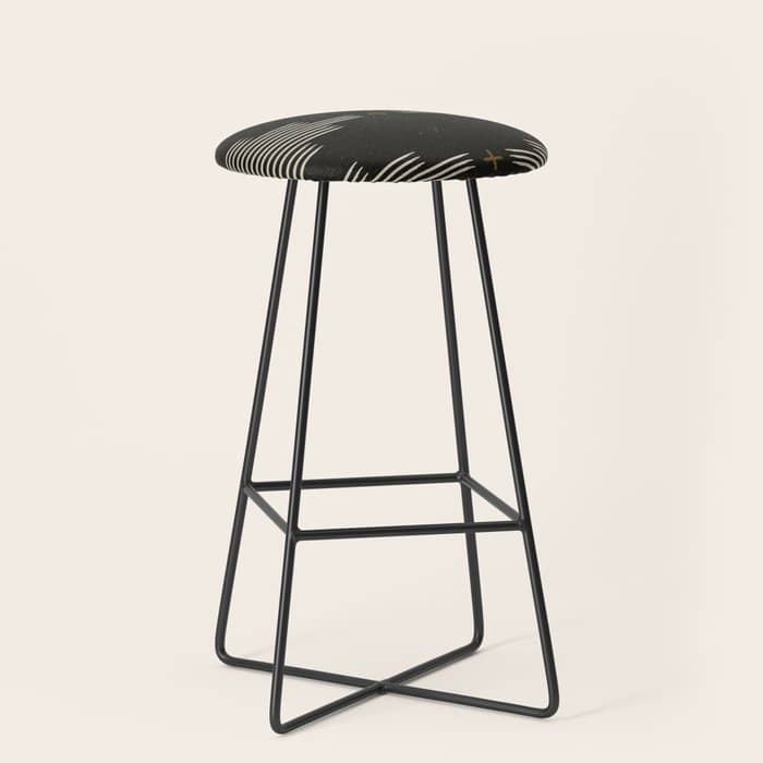 Southwestern Minimalist Black & White Stool