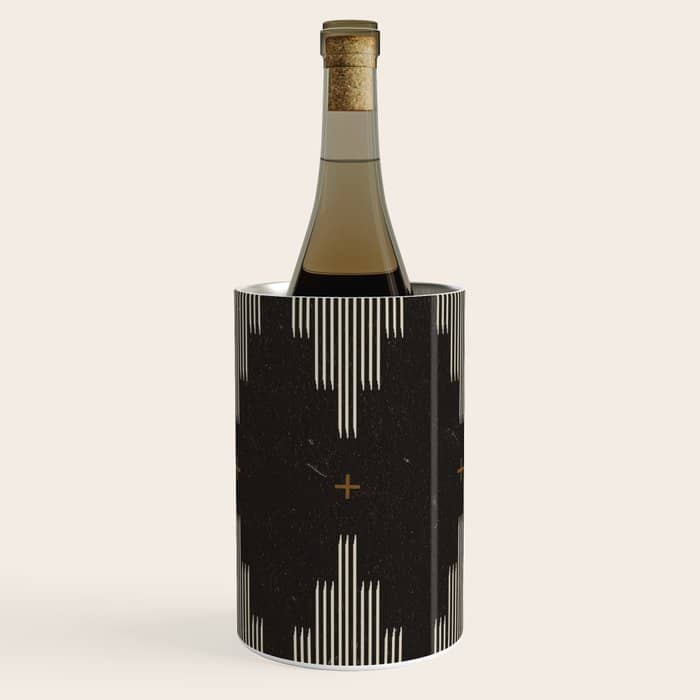 Southwestern Minimalist Black & White Wine Chiller