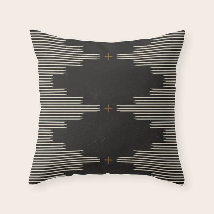 Southwestern Minimalist Black & White Throw Pillow