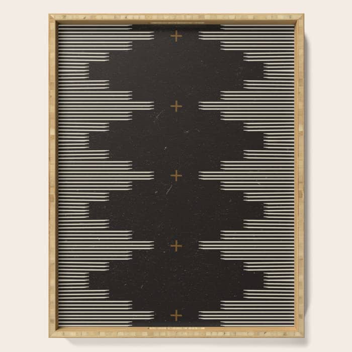Southwestern Minimalist Black & White Serving Tray
