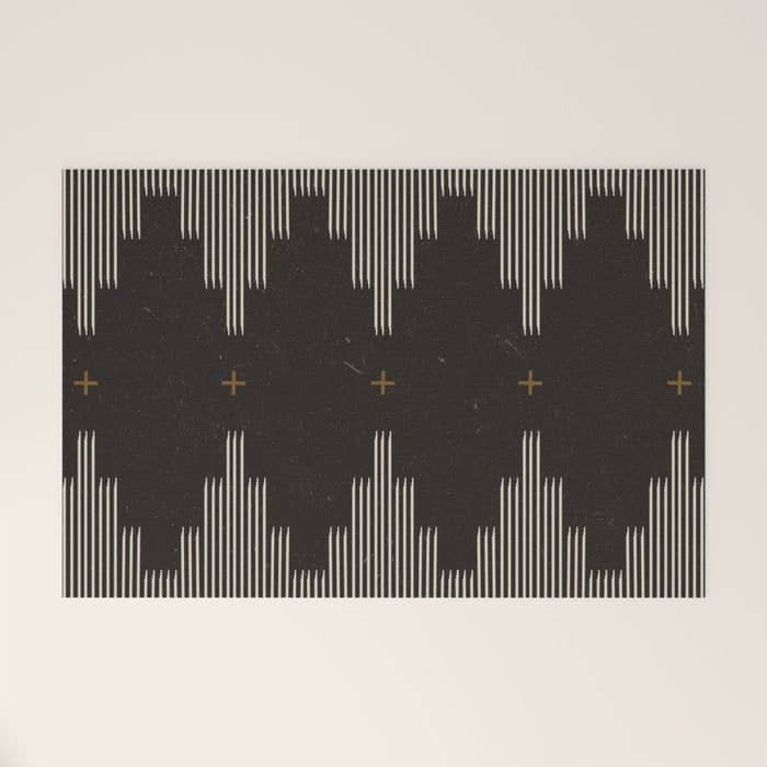 Southwestern Minimalist Black & White Welcome Mat