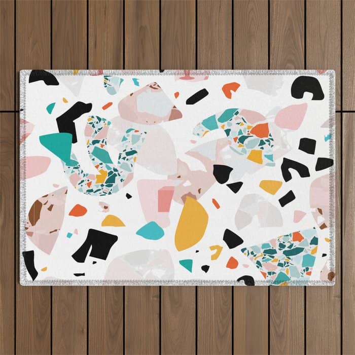 Mixed Mess I. / Collage, Terrazzo, Colorful Outdoor Rug