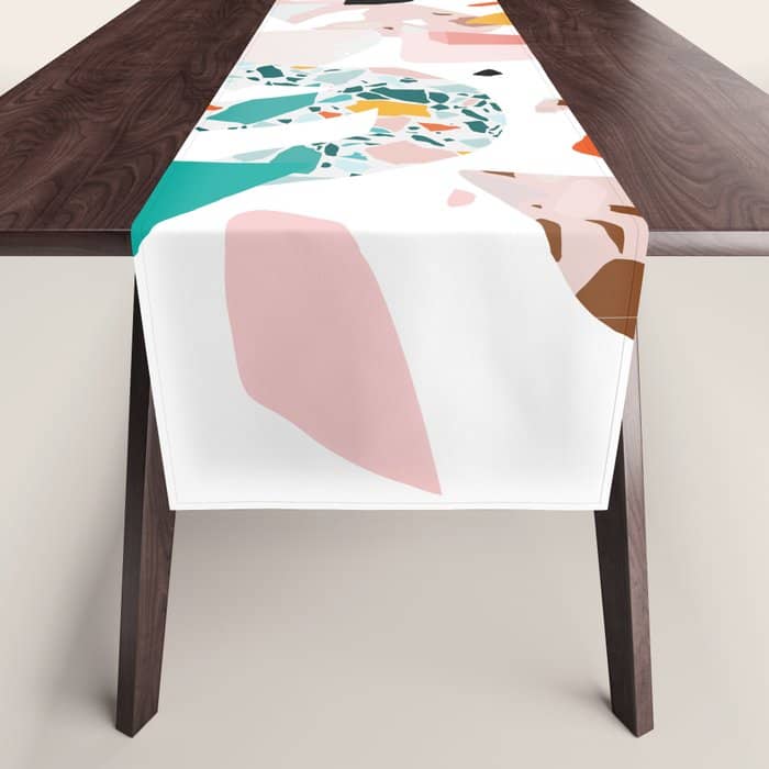 Mixed Mess I. / Collage, Terrazzo, Colorful Table Runner