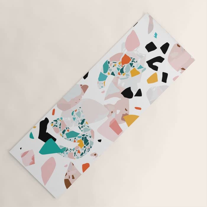 Mixed Mess I. / Collage, Terrazzo, Colorful Yoga Mat