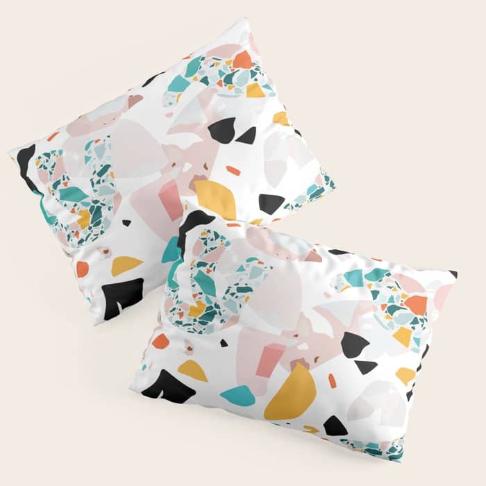 Mixed Mess I. / Collage, Terrazzo, Colorful Pillow Sham