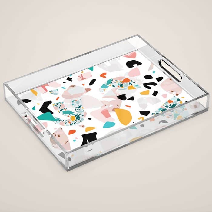 Mixed Mess I. / Collage, Terrazzo, Colorful Acrylic Tray