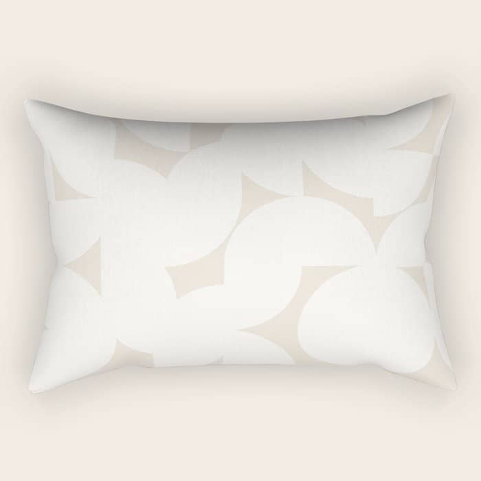 Contemporary Abstract Shapes - Neutral Off White Rectangular Pillow