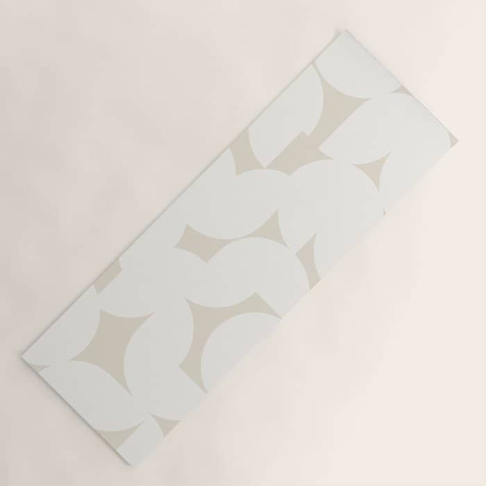 Contemporary Abstract Shapes - Neutral Off White Yoga Mat