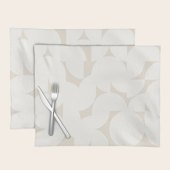 Contemporary Abstract Shapes - Neutral Off White Placemat