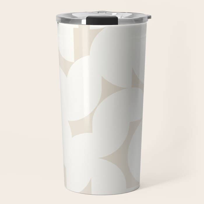 Contemporary Abstract Shapes - Neutral Off White Travel Mug