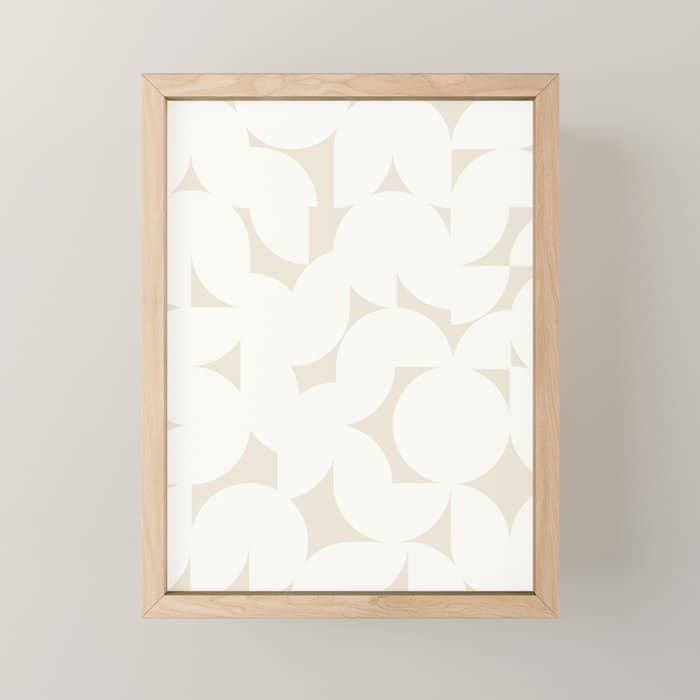 Contemporary Abstract Shapes - Neutral Off White Mini Art Print