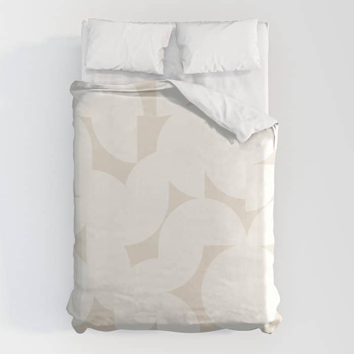 Contemporary Abstract Shapes - Neutral Off White Duvet Cover