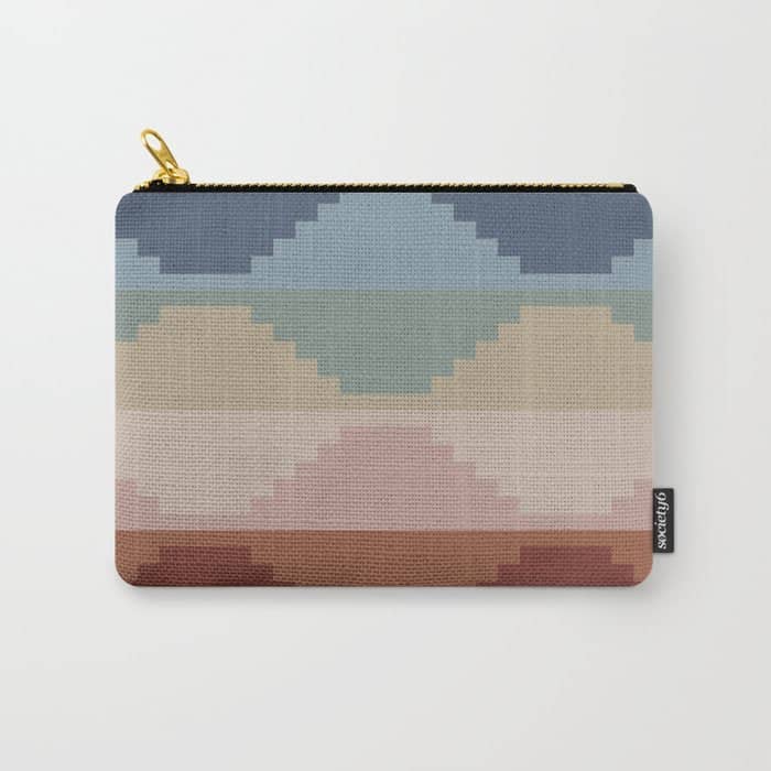 Geometric Aztec Pyramid Pattern Iii Carry All Pouch