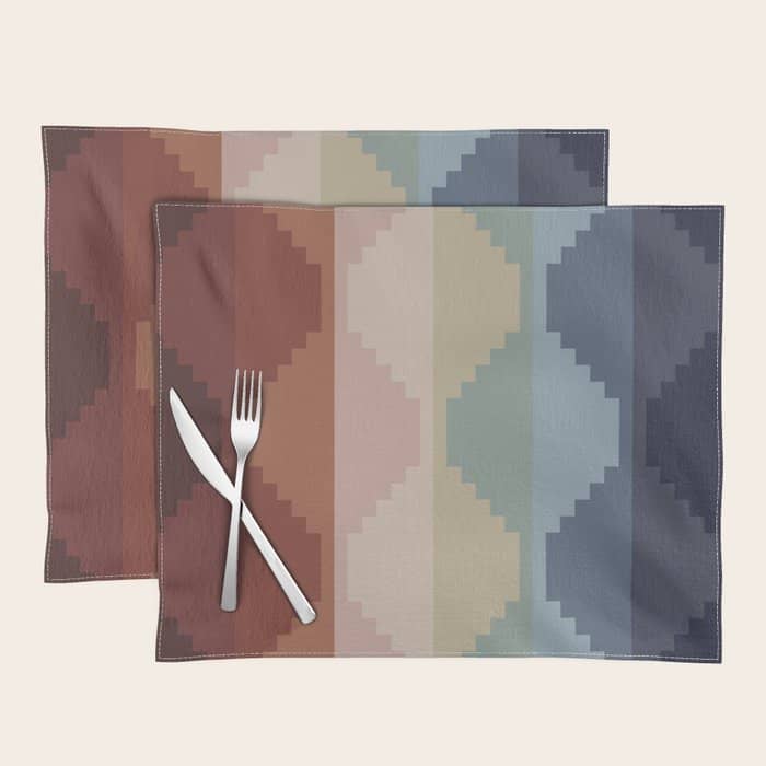 Geometric Aztec Pyramid Pattern Iii Placemat