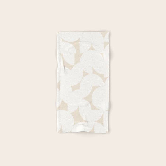 Contemporary Abstract Shapes - Neutral Off White Bath Towel